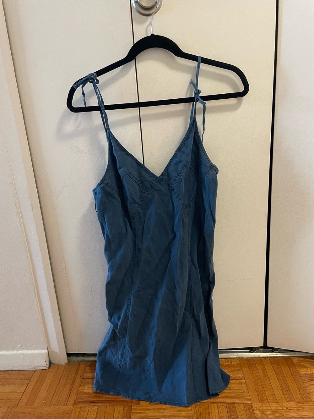 J. Crew Denim-Blue Tie-Strap Slip Dress